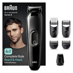 Braun Series 3 MGK3410 6in1 kaina ir informacija | Plaukų kirpimo mašinėlės | pigu.lt