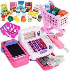 Žaislinis kasos aparatas su vežimėliu ir prekėmis цена и информация | Игрушки для девочек | pigu.lt