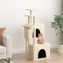 Draskyklė katėms su stovais vidaXL, smėlinė, 122cm kaina ir informacija | Draskyklės | pigu.lt