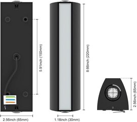 Современный светодиодный настенный светильник Shinbeam , 8W, 960LM, черный цена и информация | Настенные светильники | pigu.lt