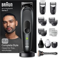 Braun All-in-One Style Kit Series 7 17in1 kaina ir informacija | Barzdaskutės | pigu.lt