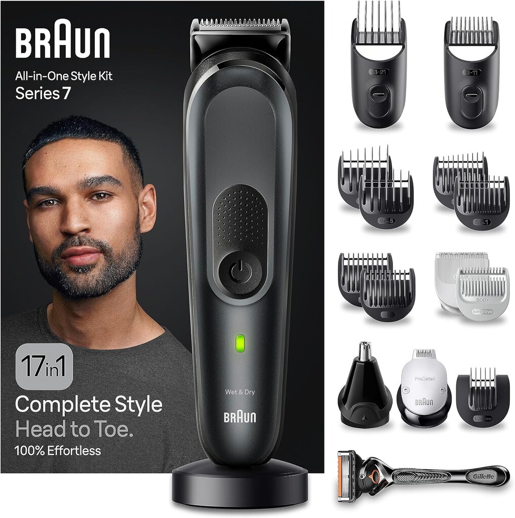 Braun All-in-One Style Kit Series 7 17in1 kaina ir informacija | Barzdaskutės | pigu.lt
