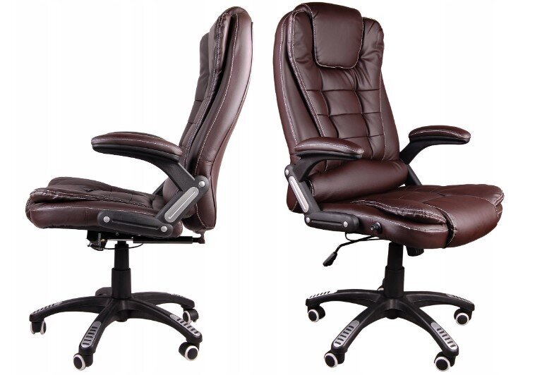 Biuro kėdė su masažo funkcija Giosedio BSB003M, ruda kaina ir informacija | Biuro kėdės | pigu.lt