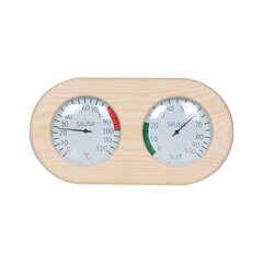 Деревянный термометр и гигрометр для сауны Powermax PVT029, сосна цена и информация | Аксессуары для сауны и бани | pigu.lt