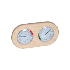 Деревянный термометр и гигрометр для сауны Powermax PVT029, сосна цена и информация | Аксессуары для сауны и бани | pigu.lt
