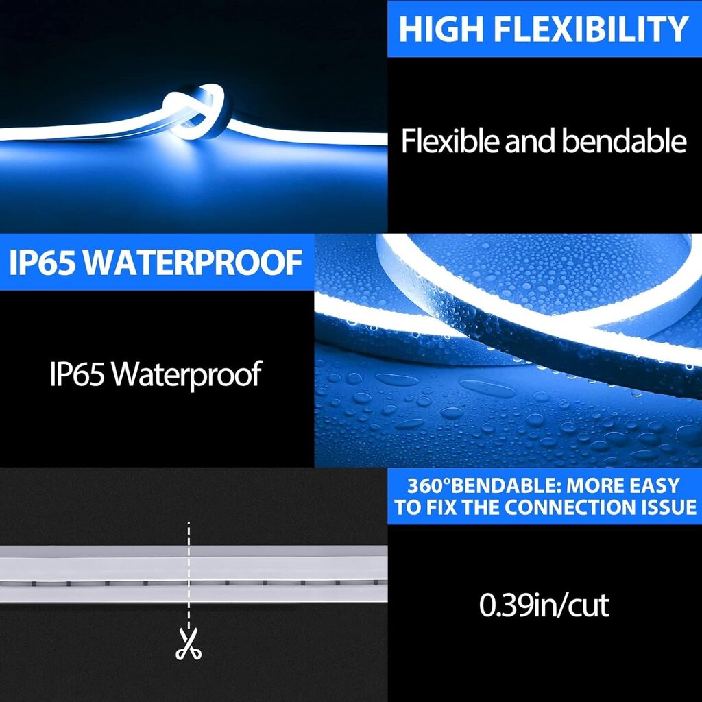 Led juosta Neon Flexible 5m., mėlyna kaina ir informacija | LED juostos | pigu.lt
