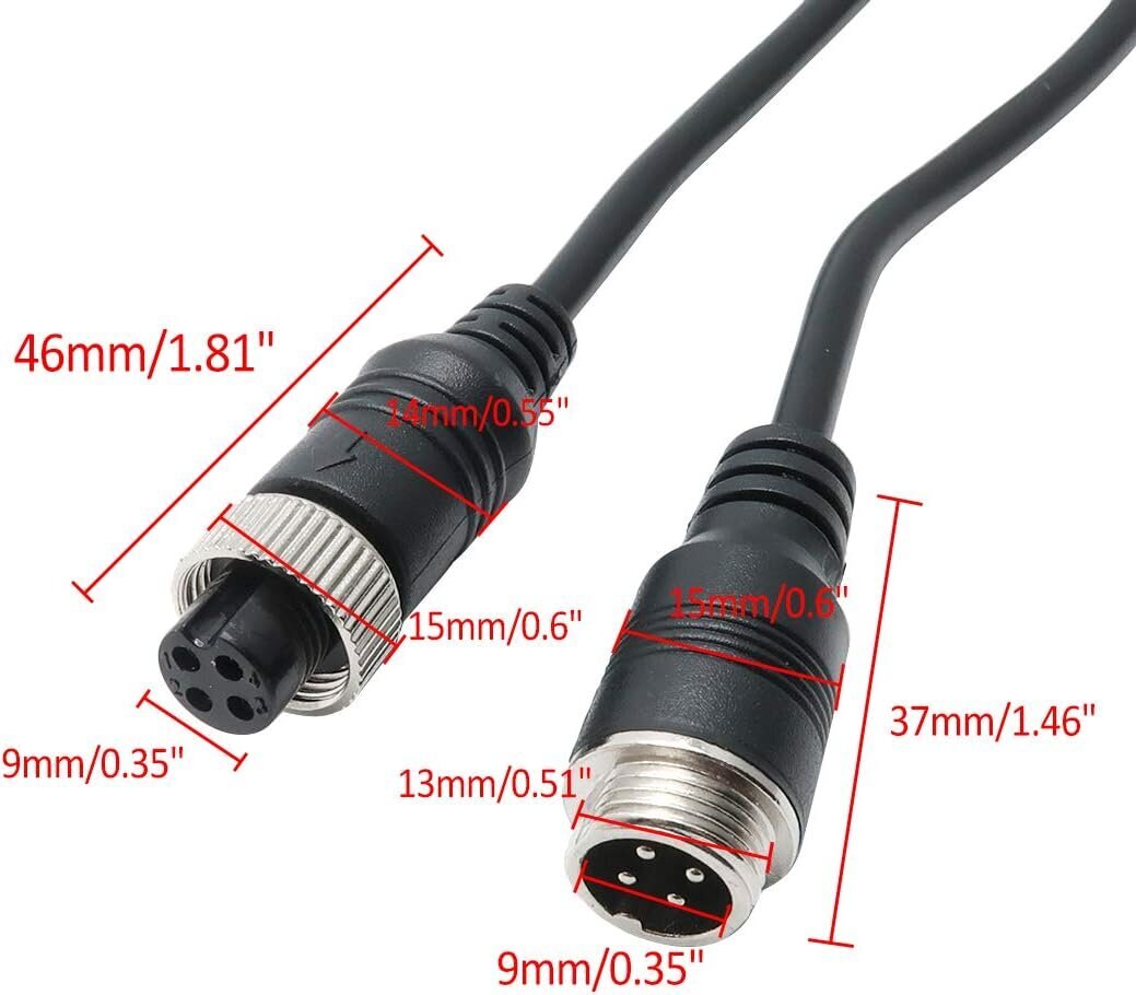 Vaizdo-maitinimo kabelis Powermax 4PIN PVMK10 kaina ir informacija | Parkavimo sistemos | pigu.lt