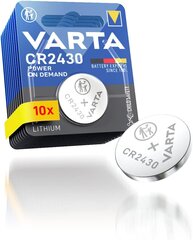 Батарея Varta CR2430 3В DL2430 10 шт. цена и информация | Батарейки | pigu.lt