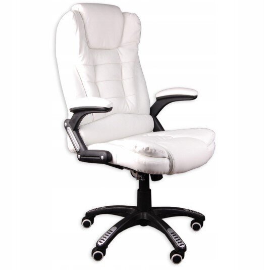 Biuro kėdė su masažo funkcija Giosedio BSB002M, balta kaina ir informacija | Biuro kėdės | pigu.lt