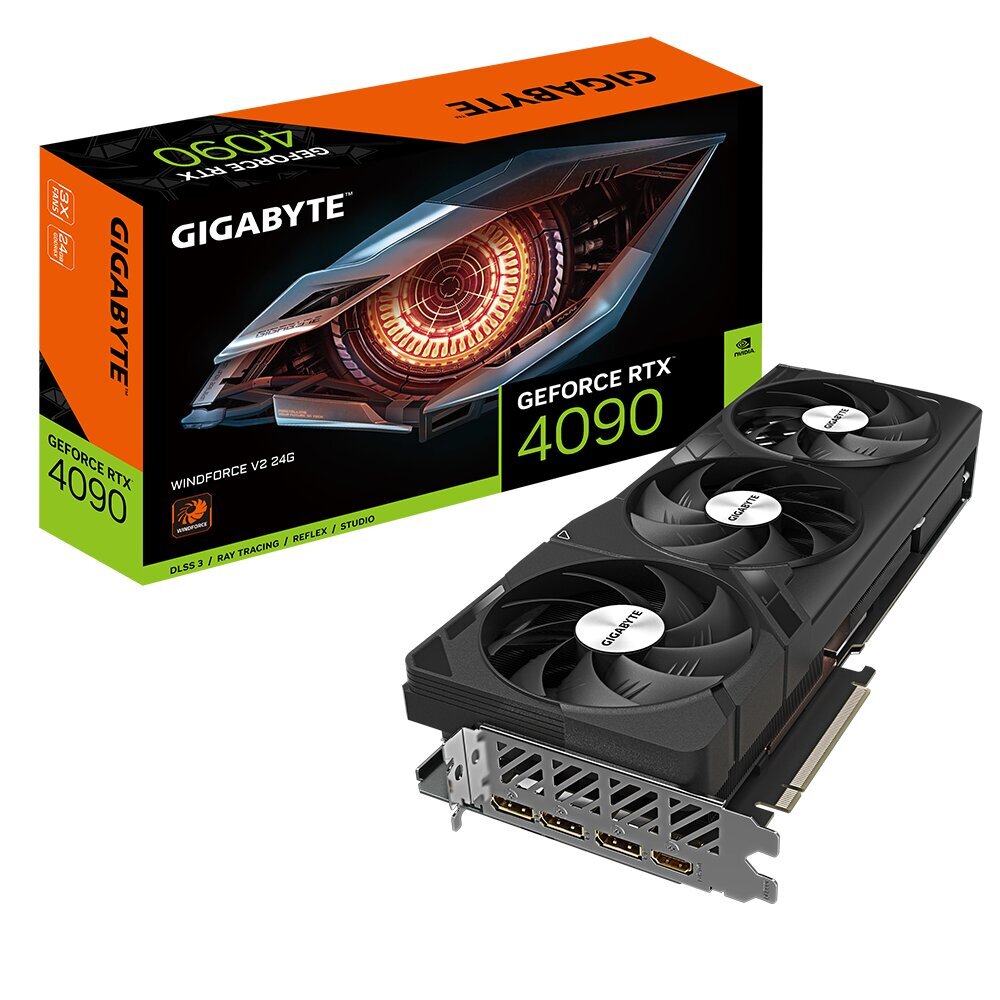 Gigabyte GeForce RTX 4090 Windforce V2 24G (GV-N4090WF3V2-24GD) kaina ir informacija | Vaizdo plokštės (GPU) | pigu.lt