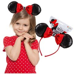 Flizelino plaukų juosta su lankeliu Disney Minnie Mouse, juoda kaina ir informacija | Karnavaliniai kostiumai | pigu.lt