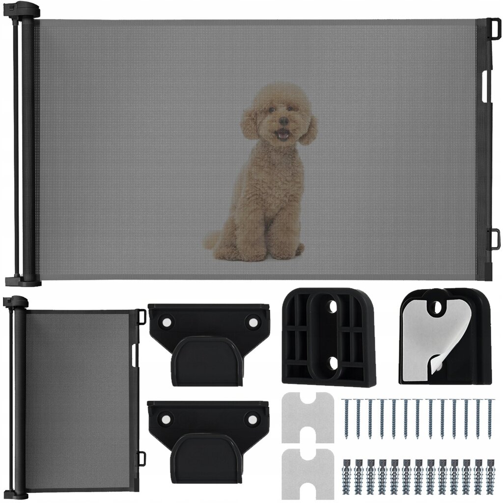 Apsauginė tvorelė šunims, 160x85 cm, juoda kaina ir informacija | Guoliai, pagalvėlės | pigu.lt
