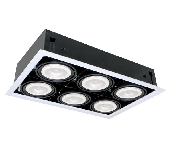 LED akcentinis šviestuvas quad612 12w 6xe27 4000k baltas цена и информация | Įmontuojami šviestuvai, LED panelės | pigu.lt