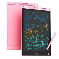 12-дюймовый LCD планшет для рисования с ручкой, розовый цена и информация | Развивающие игрушки | pigu.lt