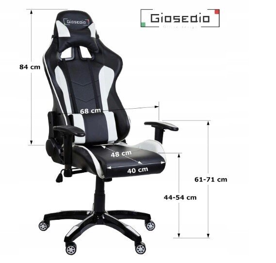 Žaidimų kėdė Giosedio GSA048, juoda/mėlyna kaina ir informacija | Biuro kėdės | pigu.lt