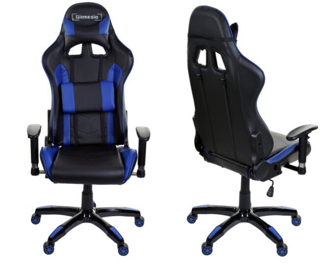 Žaidimų kėdė Giosedio GSA048, juoda/mėlyna kaina ir informacija | Biuro kėdės | pigu.lt
