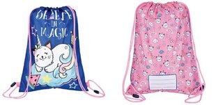 Sportinis krepšys Bambino Vienaragis, mėlynas/rožinis цена и информация | Школьные рюкзаки, спортивные сумки | pigu.lt