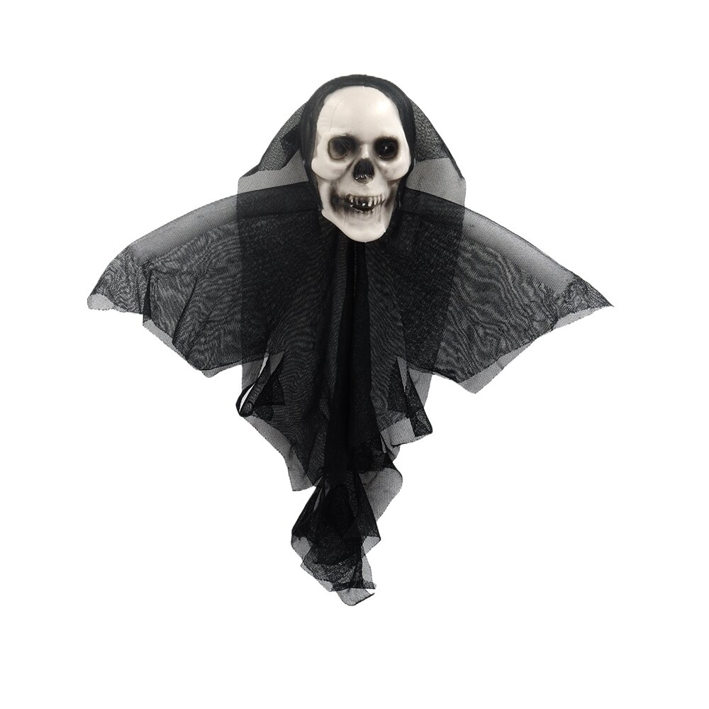 Helovino pakabinama dekoracija kaukolė, juoda kaina ir informacija | Dekoracijos šventėms | pigu.lt