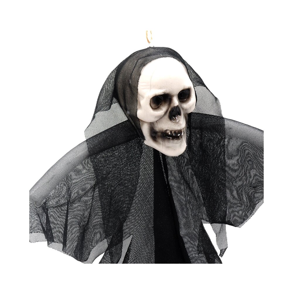 Helovino pakabinama dekoracija kaukolė, juoda kaina ir informacija | Dekoracijos šventėms | pigu.lt