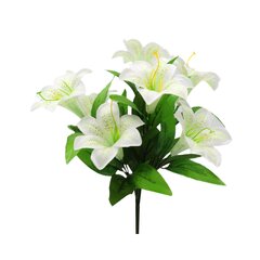 Dirbtinė lelijų puokštė, 35 cm kaina ir informacija | Dirbtinės gėlės | pigu.lt