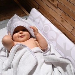 Kūdikių rankšluostis Nordbaby White/Grey, 90 x 90 cm, pilkas kaina ir informacija | Maudynių priemonės | pigu.lt