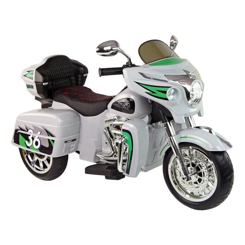 Vienvietis vaikiškas triratis elektromotociklas Lean Toys Goldwing NEL-R1800GS, pilkas kaina ir informacija | Elektromobiliai vaikams | pigu.lt