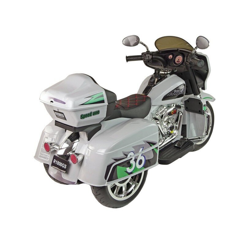 Vienvietis vaikiškas triratis elektromotociklas Lean Toys Goldwing NEL-R1800GS, pilkas kaina ir informacija | Elektromobiliai vaikams | pigu.lt