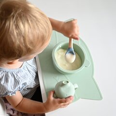 Silikoninis dubenėlis Nordbaby, žalias kaina ir informacija | Kūdikių indai, indeliai pienui ir įrankiai | pigu.lt
