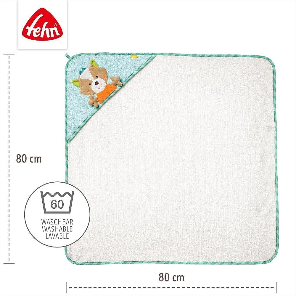 Kūdikio rankšluostis Fehn Fox, 80 x 80 cm, žalias/pilkas kaina ir informacija | Maudynių priemonės | pigu.lt