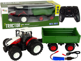 Nuotoliniu būdu valdomas traktorius su priekaba Lean Toys 1:24 kaina ir informacija | Žaislai berniukams | pigu.lt