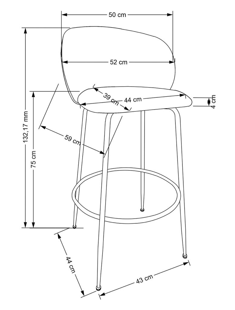 2-ių kėdžių komplektas H116, pilkas/auksinis kaina ir informacija | Virtuvės ir valgomojo kėdės | pigu.lt