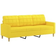 Trivietė sofa vidaXL, 180cm, geltona kaina ir informacija | Sofos | pigu.lt