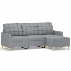Trivietė sofa vidaXL, pilka kaina ir informacija | Sofos | pigu.lt