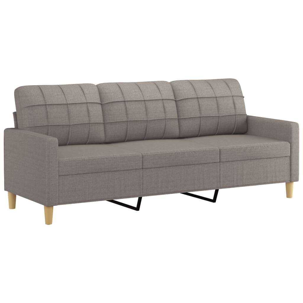 Trivietė sofa vidaXL, pilka kaina ir informacija | Sofos | pigu.lt