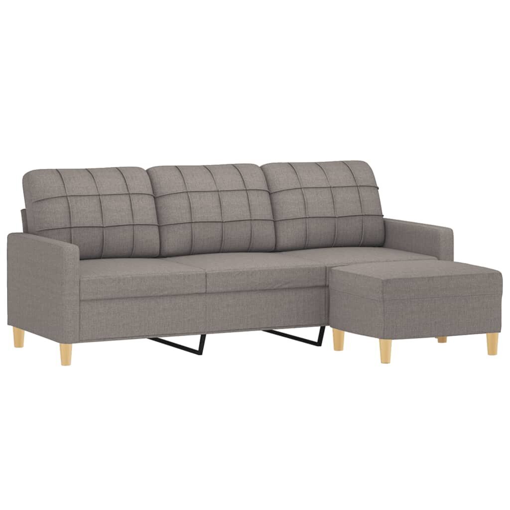 Trivietė sofa vidaXL, pilka kaina ir informacija | Sofos | pigu.lt