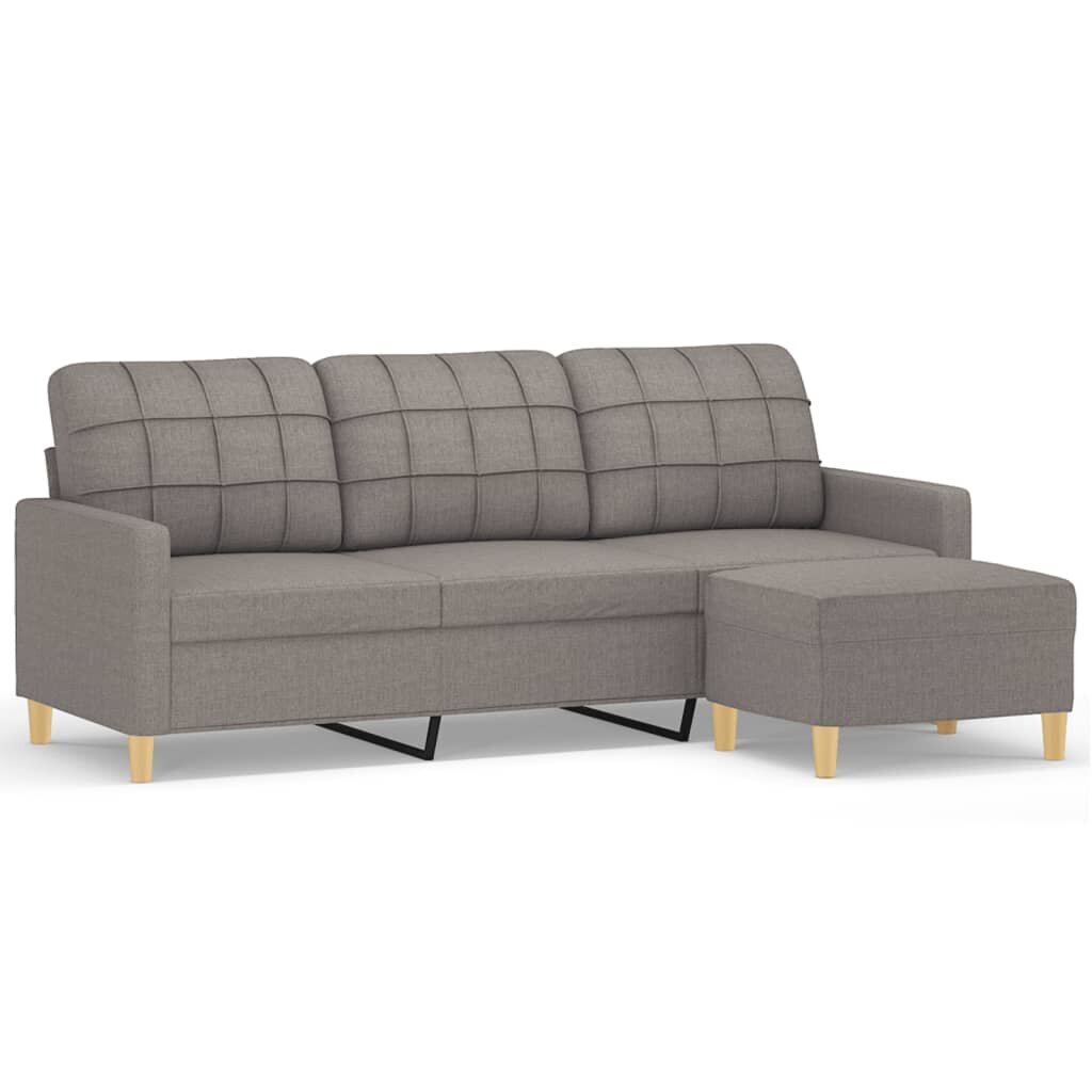 Trivietė sofa vidaXL, pilka kaina ir informacija | Sofos | pigu.lt