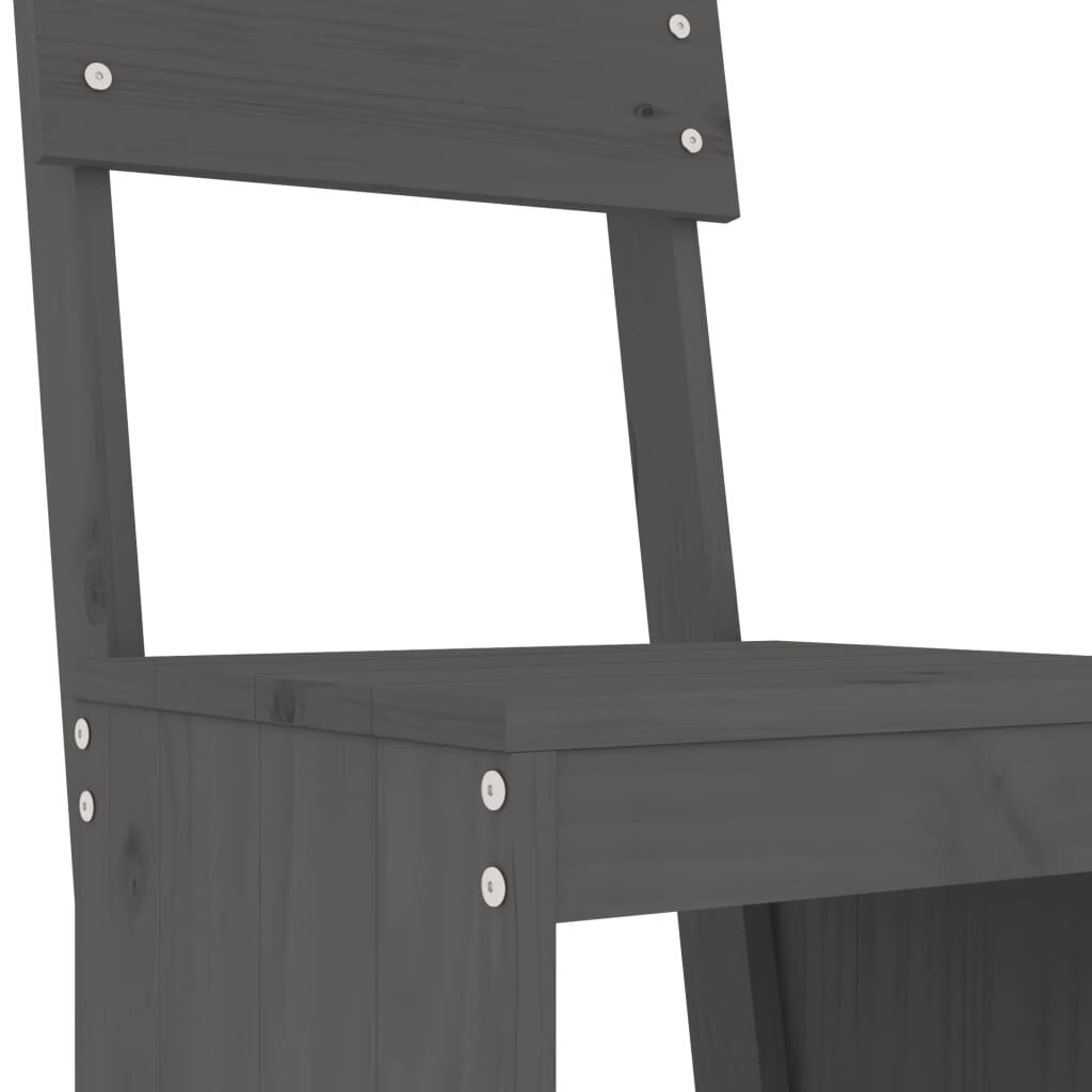 2-jų lauko baro taburečių komplektas vidaXL, pilkas kaina ir informacija | Lauko kėdės, foteliai, pufai | pigu.lt