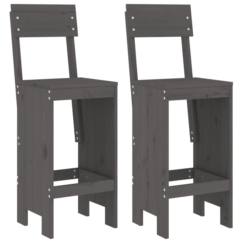 2-jų lauko baro taburečių komplektas vidaXL, pilkas цена и информация | Lauko kėdės, foteliai, pufai | pigu.lt
