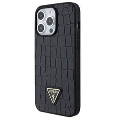 Guess GUHCP15XPCRTHCK iPhone 15 Pro Max 6.7" czarny|black hardcase Croco Triangle Metal Logo цена и информация | Чехлы для телефонов | pigu.lt