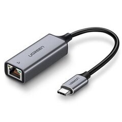 Adapter UGREEN with USB-C - RJ45 connectors , Gigabit Ethernet (grey) цена и информация | Адаптеры, USB-разветвители | pigu.lt