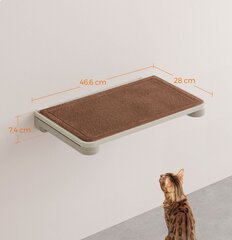 Столик для кошек настенный, Feandrea, 28 x 50 см, коричневый цена и информация | Когтеточки | pigu.lt