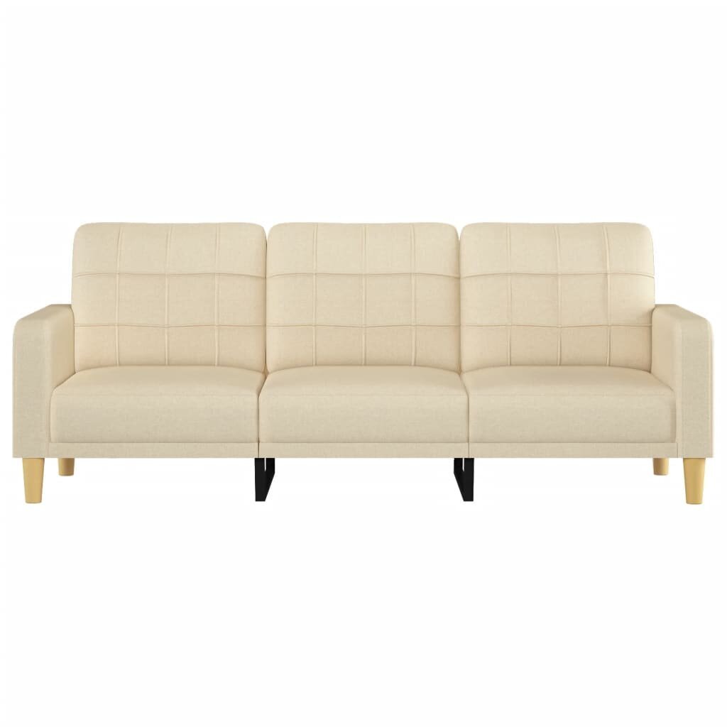 Trivietė sofa vidaXL, 180 cm, smėlio spalvos kaina ir informacija | Sofos | pigu.lt