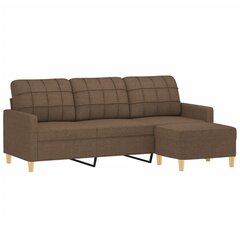 Trivietė sofa vidaXL, ruda kaina ir informacija | Sofos | pigu.lt