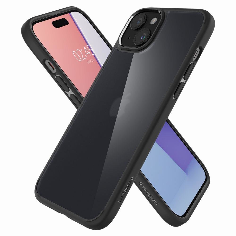 Dėklas Spigen Ultra Hybrid, frost black, iPhone 15 kaina ir informacija | Telefono dėklai | pigu.lt