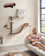 Настенный комплект мебели для кошек из 5 предметов, Feandrea, 140 x 150 см, коричнево-белый цена и информация | Когтеточки | pigu.lt