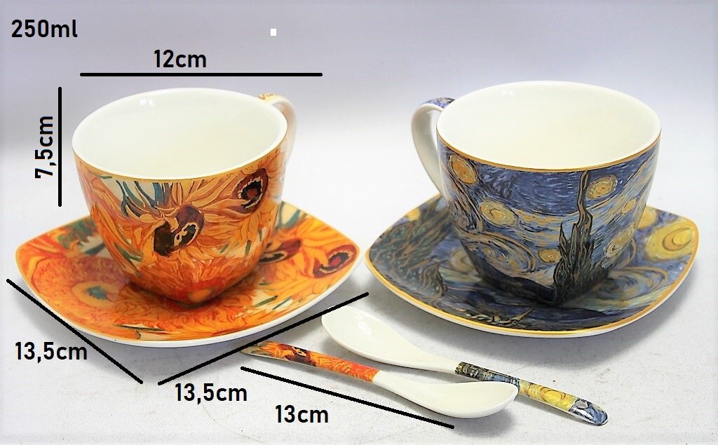 Puodelių rinkinys dėžutėje Van Gogh, 2x250 ml цена и информация | Taurės, puodeliai, ąsočiai | pigu.lt