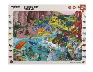 Dėlionė su rėmeliu MiDeer Dinozaurai, 60 d. kaina ir informacija | Dėlionės (puzzle) | pigu.lt
