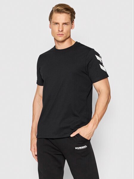 Marškinėliai unisex Hummel Hmllegacy Chevron, juodi kaina ir informacija | Vyriški marškinėliai | pigu.lt