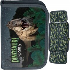 Mokyklinis penalas Paso Dinosaur PP23DZ-P001BW, 19,5x13x3,5 cm kaina ir informacija | Penalai | pigu.lt