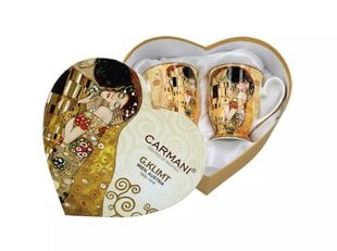 Puodelių rinkinys dėžutėje G. Klimt The Kiss, 2x280 ml kaina ir informacija | Taurės, puodeliai, ąsočiai | pigu.lt